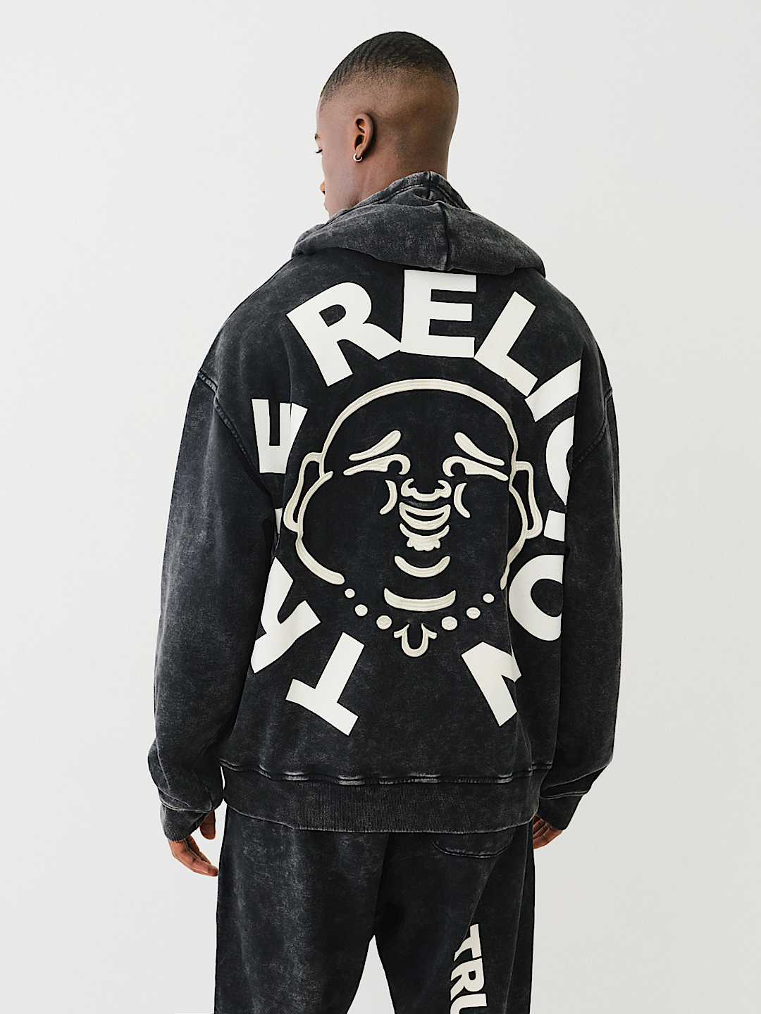 TRUE RELIGION MINERAL WASH BUDDHA FACE HOODIE