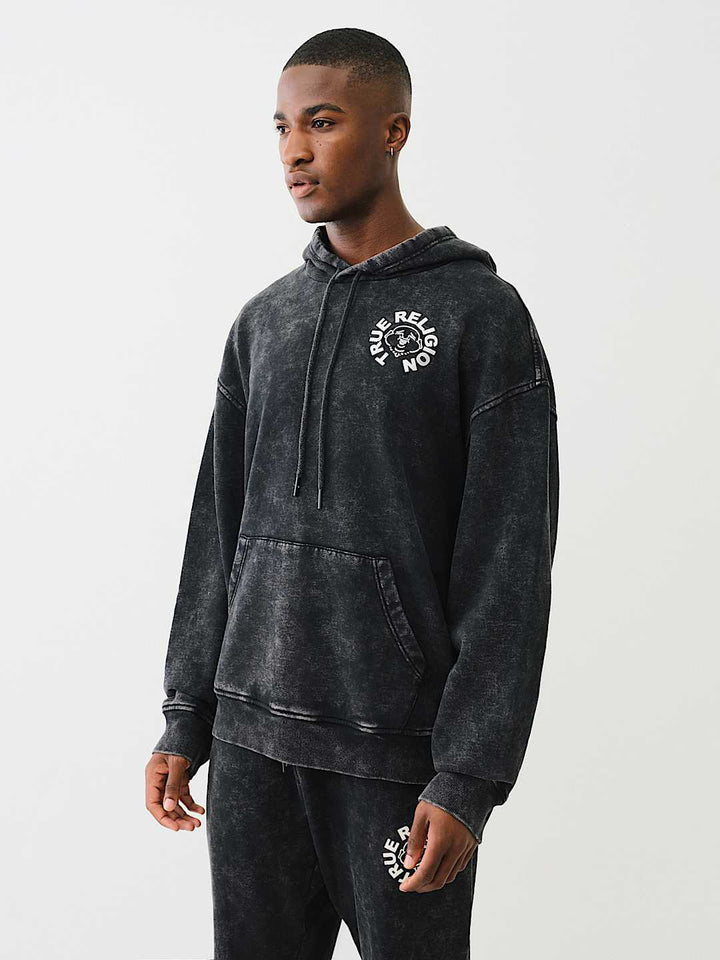 TRUE RELIGION MINERAL WASH BUDDHA FACE HOODIE