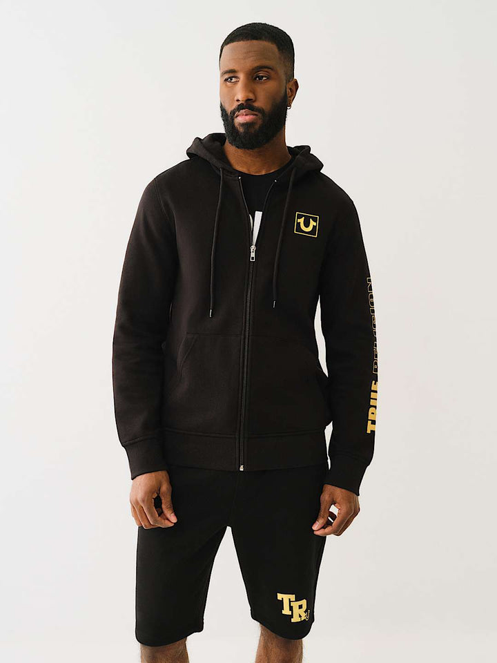 TRUE RELIGION HIGH DENSITY LOGO ZIP HOODIE