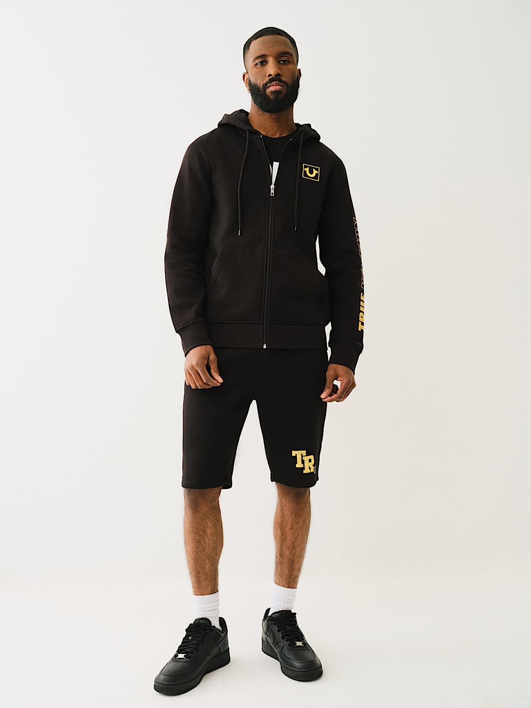 TRUE RELIGION HIGH DENSITY LOGO ZIP HOODIE