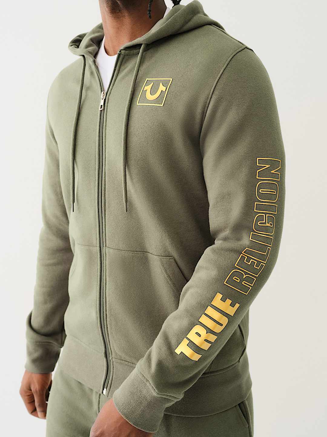 TRUE RELIGION HIGH DENSITY LOGO ZIP HOODIE