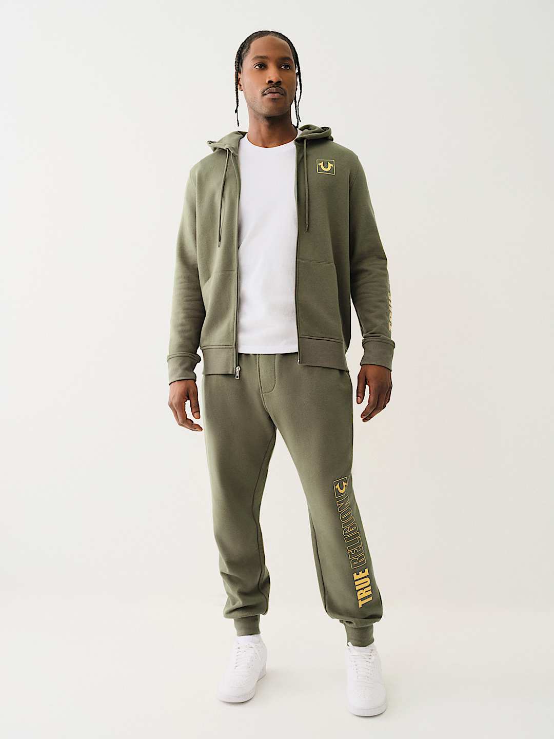 TRUE RELIGION HIGH DENSITY LOGO ZIP HOODIE