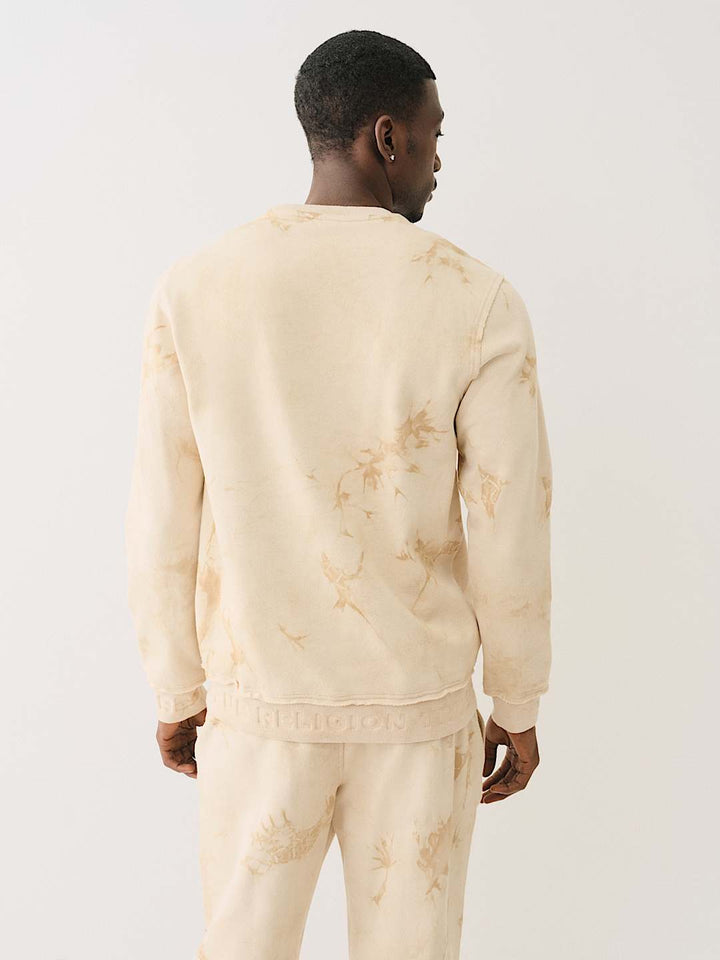 TRUE RELIGION DEBOSSED LOGO RAW TRIM SWEATSHIRT