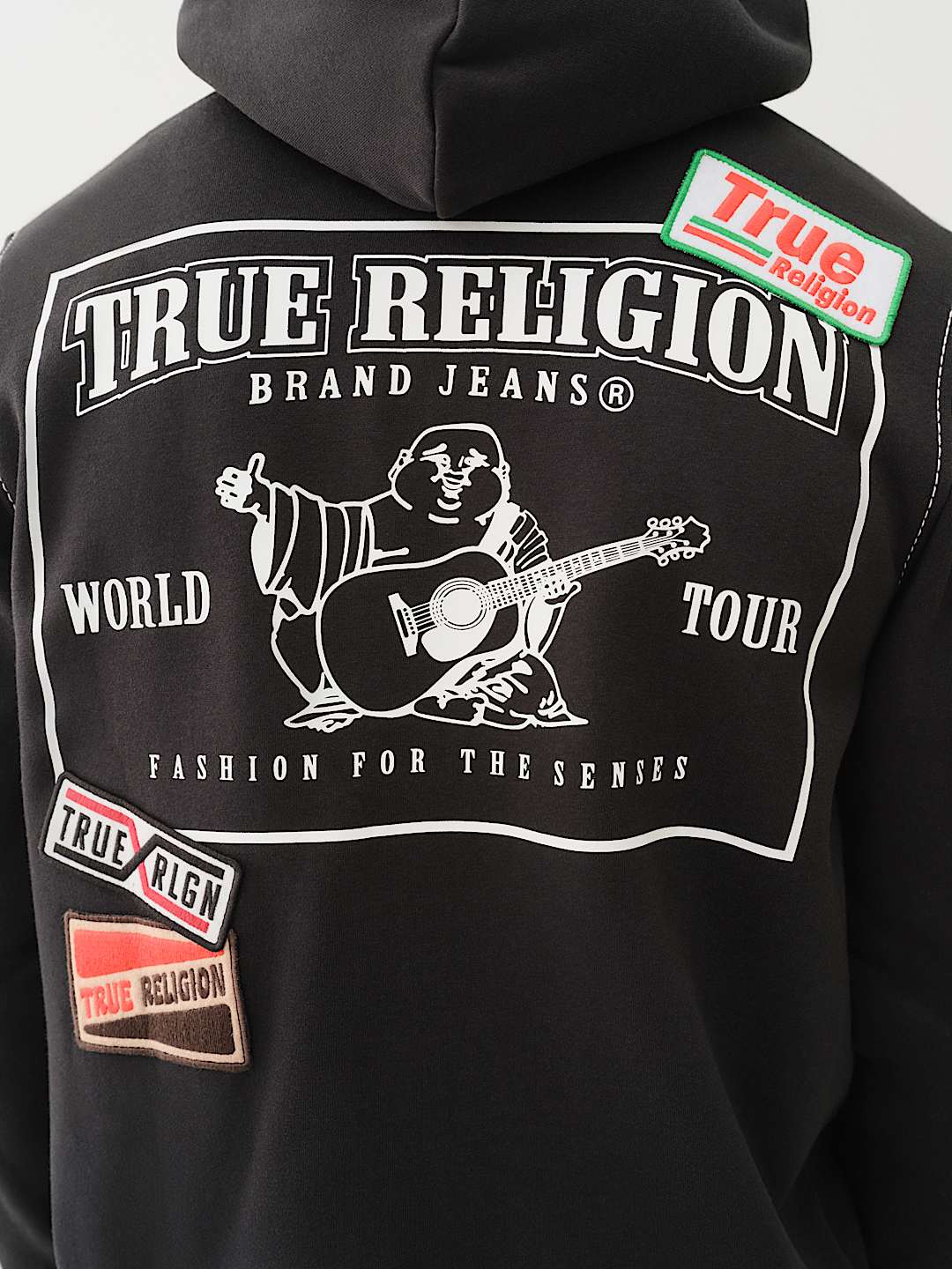 TRUE RELIGION BIG T PATCH ZIP HOODIE