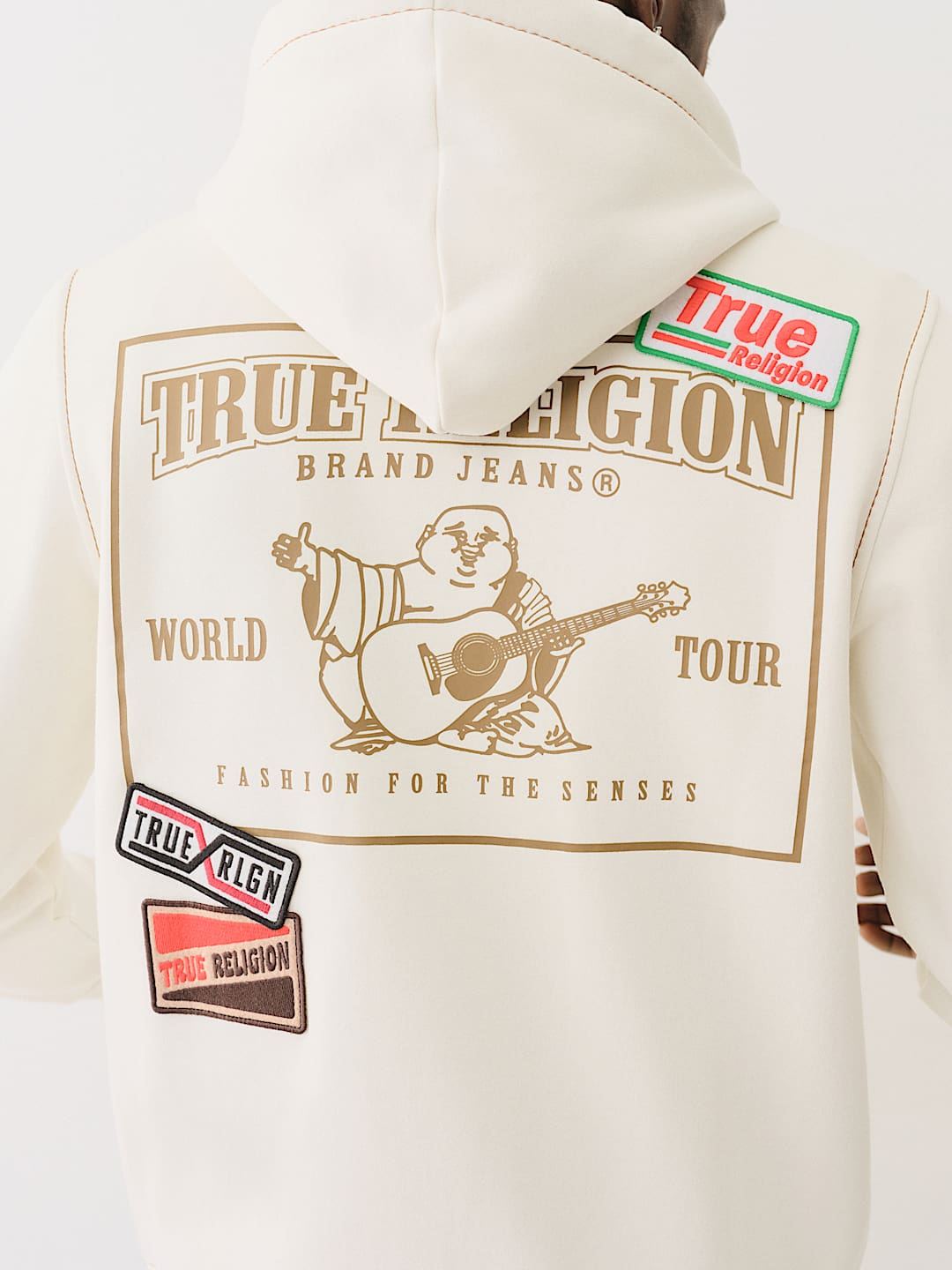 TRUE RELIGION BIG T PATCH ZIP HOODIE