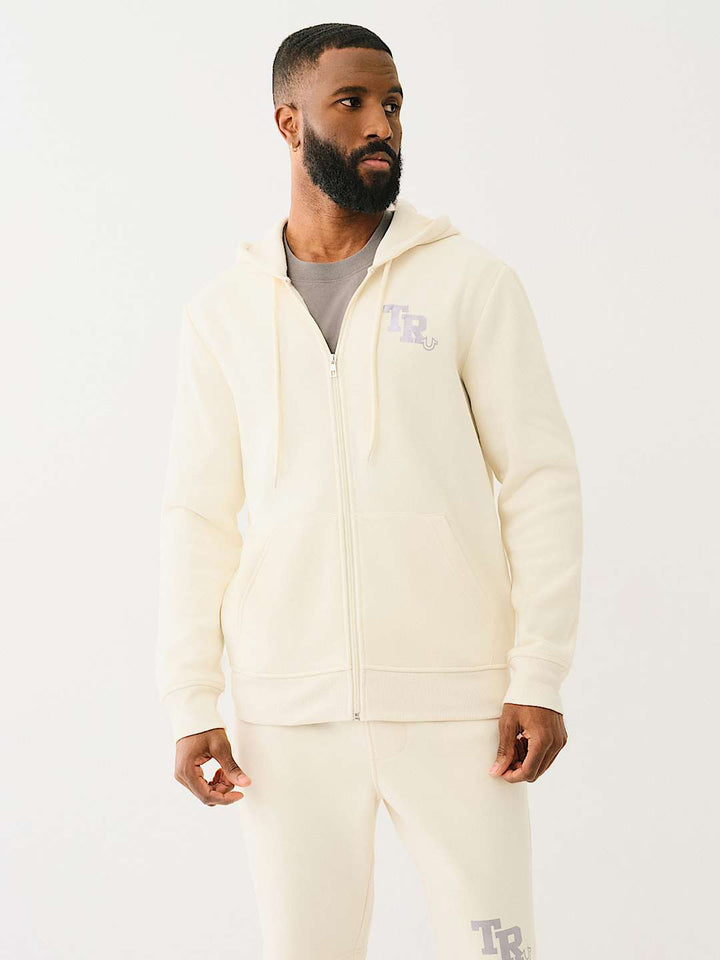 TRUE RELIGION METALLIC LOGO ZIP HOODIE