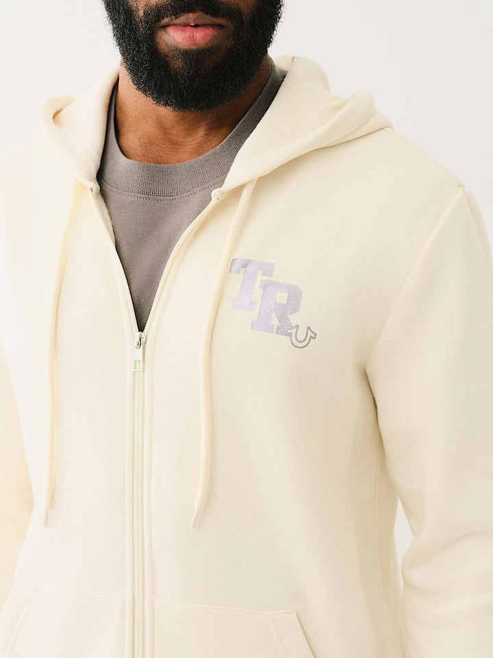 TRUE RELIGION METALLIC LOGO ZIP HOODIE