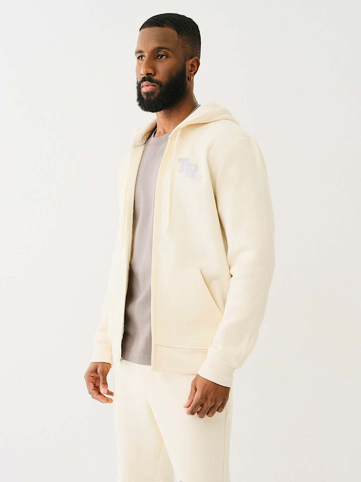 TRUE RELIGION METALLIC LOGO ZIP HOODIE