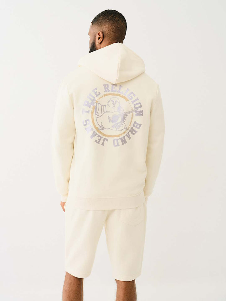 TRUE RELIGION METALLIC LOGO ZIP HOODIE