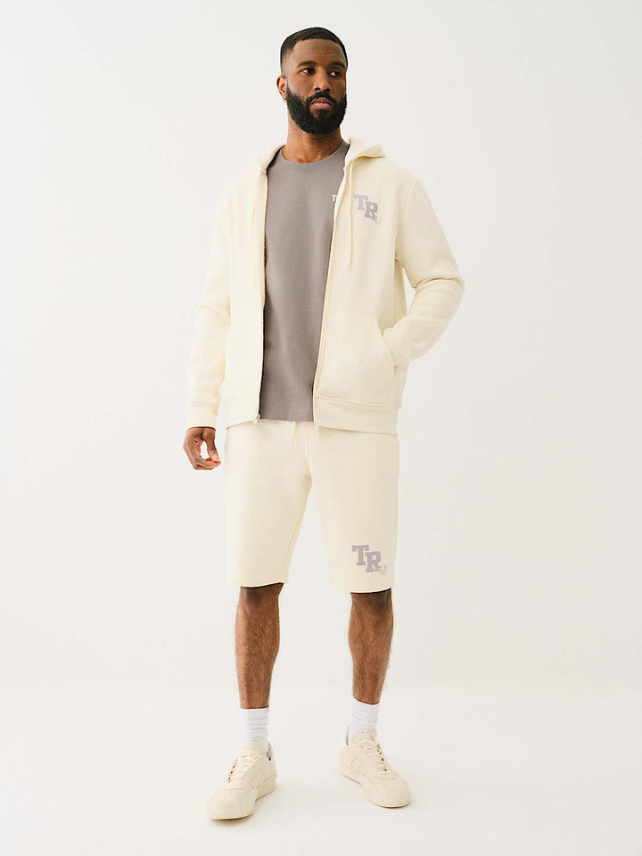 TRUE RELIGION METALLIC LOGO ZIP HOODIE