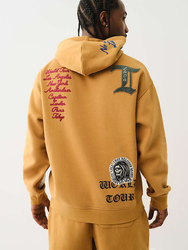 TRUE RELIGION LOGO PATCH EMBROIDERY HOODIE