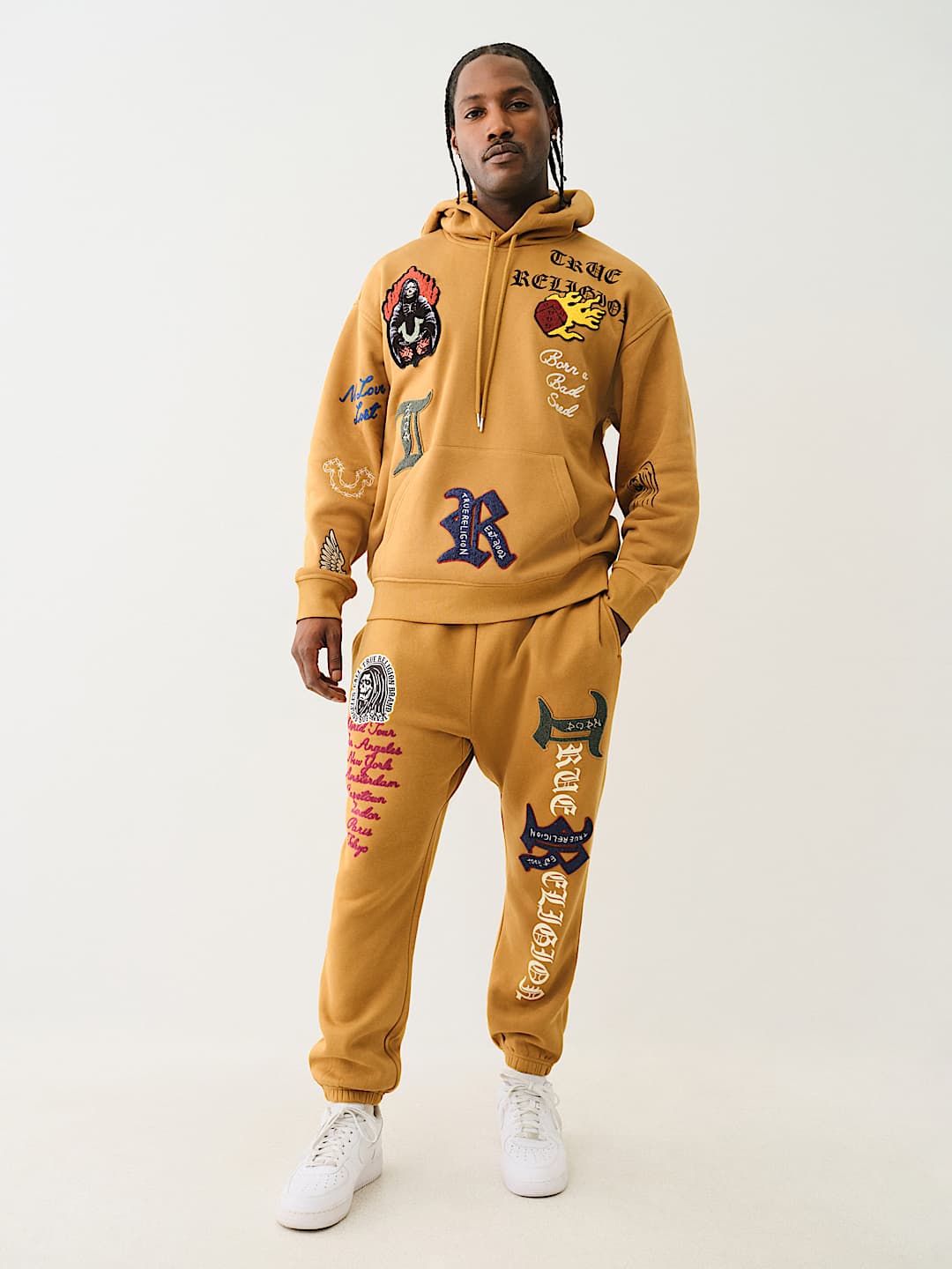 TRUE RELIGION LOGO PATCH EMBROIDERY HOODIE