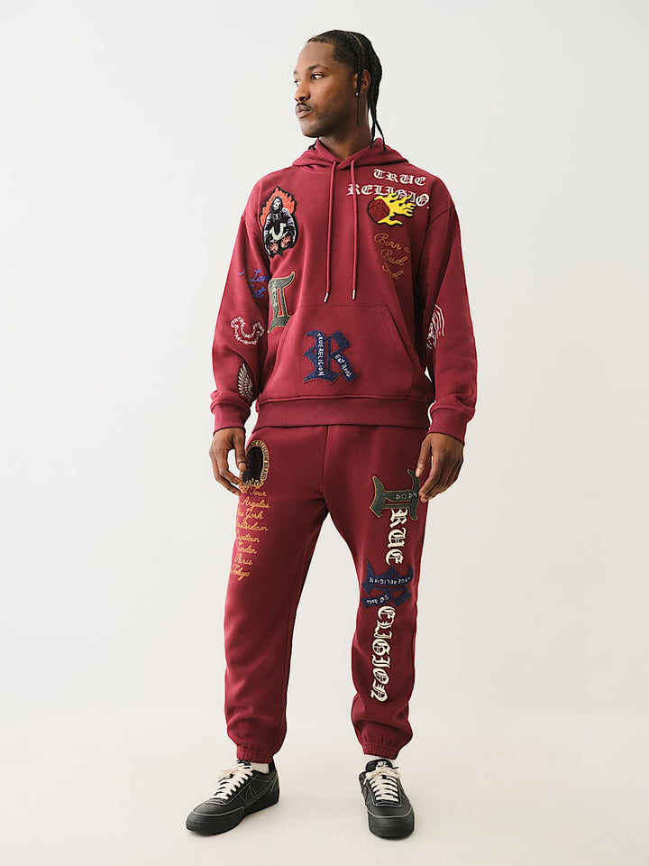 TRUE RELIGION LOGO PATCH EMBROIDERY HOODIE