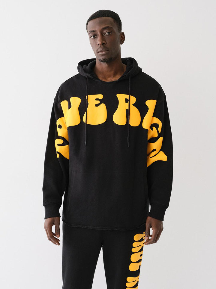 TRUE RELIGION PUFF PRINT RAW HEM HOODIE