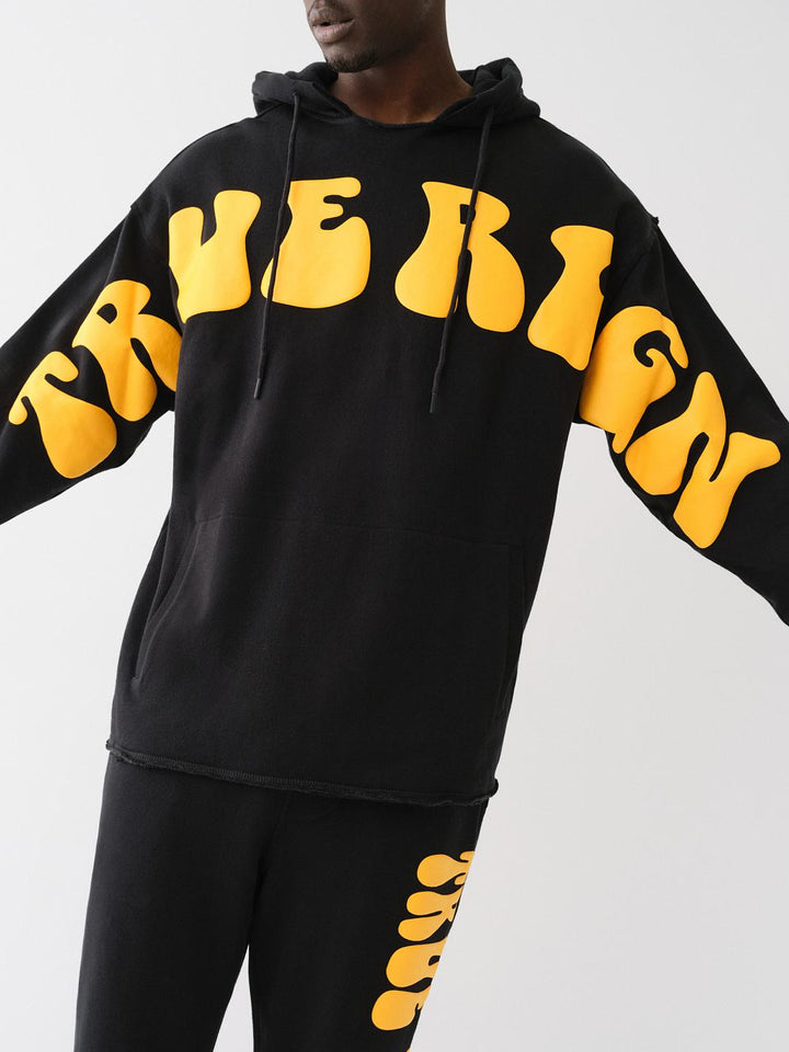 TRUE RELIGION PUFF PRINT RAW HEM HOODIE