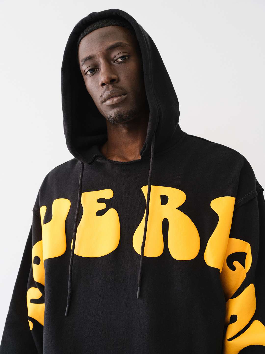 TRUE RELIGION PUFF PRINT RAW HEM HOODIE