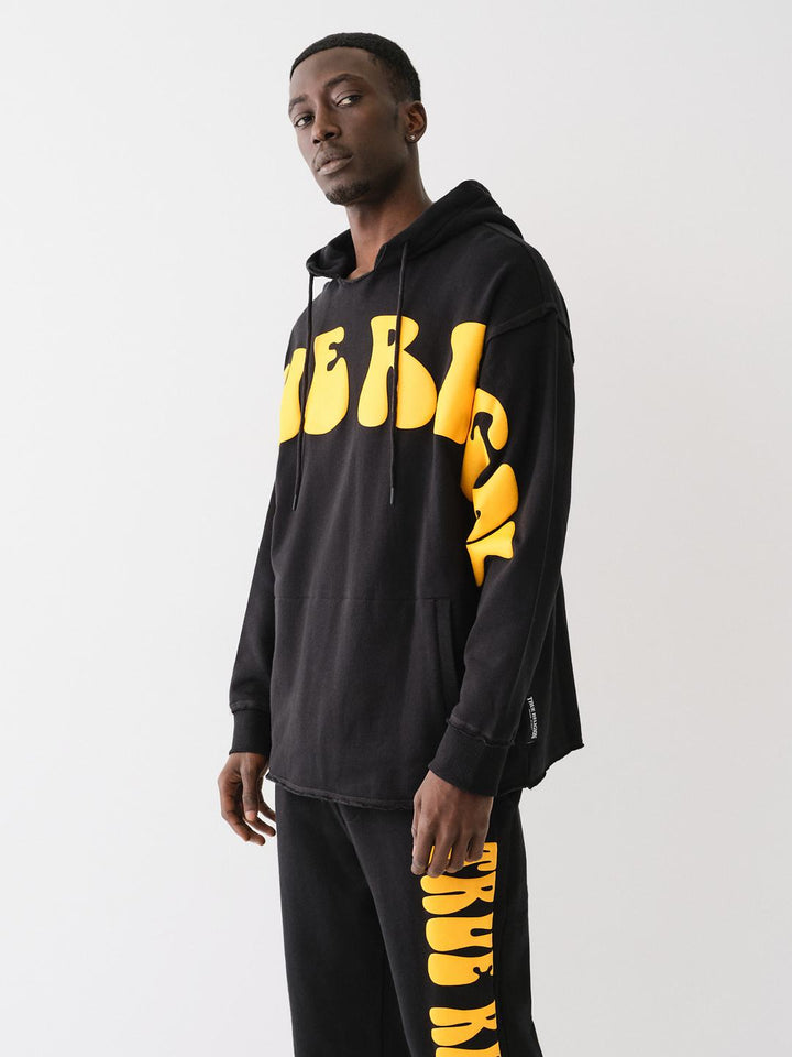 TRUE RELIGION PUFF PRINT RAW HEM HOODIE