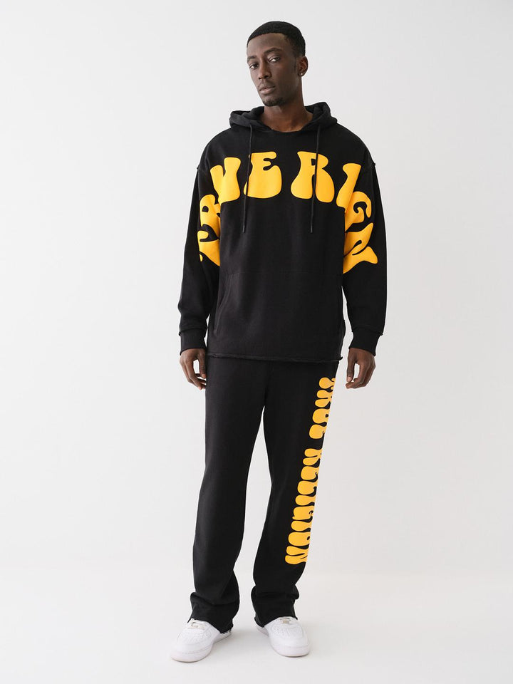 TRUE RELIGION PUFF PRINT RAW HEM HOODIE