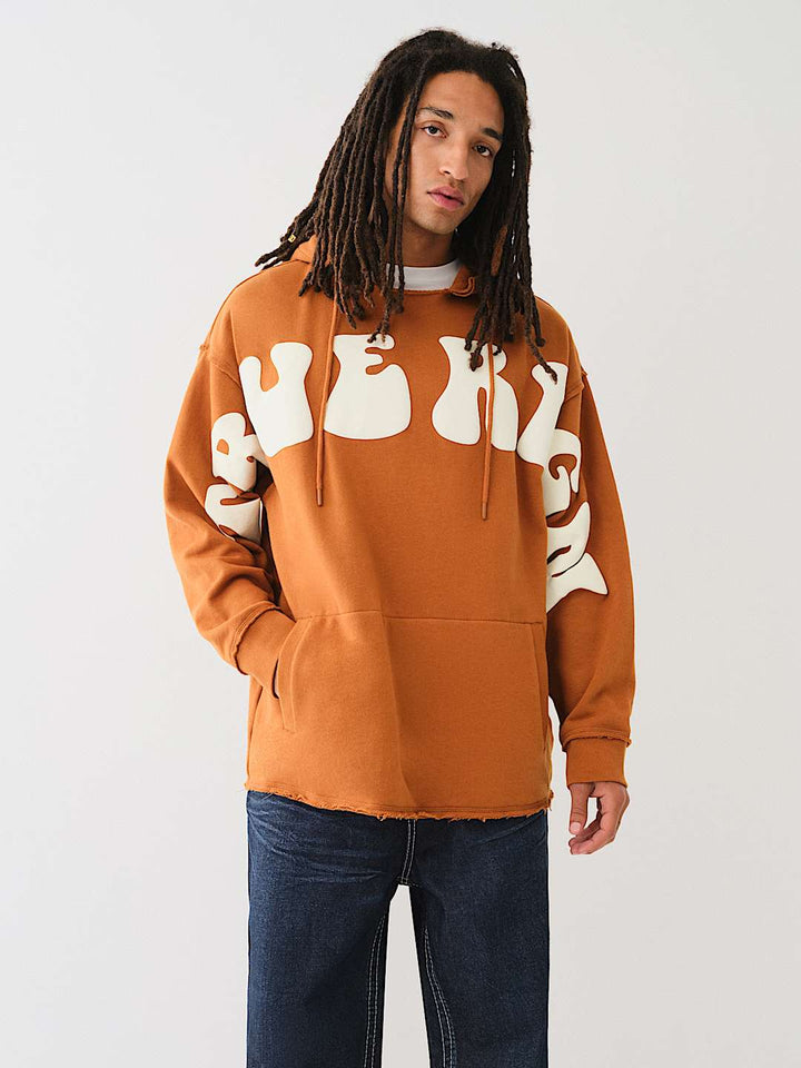 TRUE RELIGION PUFF PRINT RAW HEM HOODIE