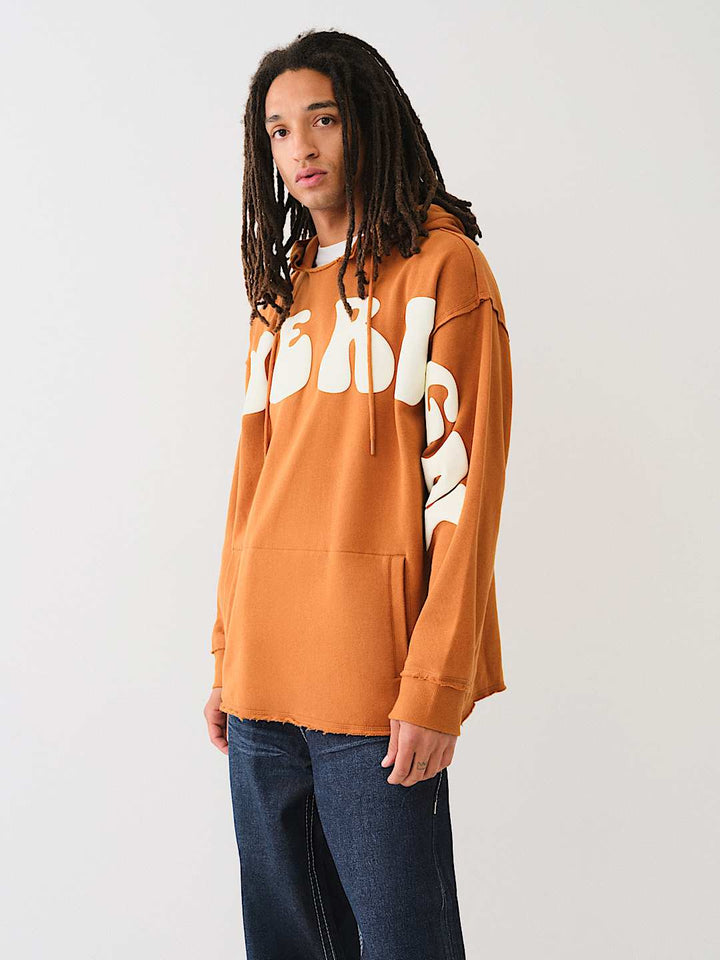 TRUE RELIGION PUFF PRINT RAW HEM HOODIE