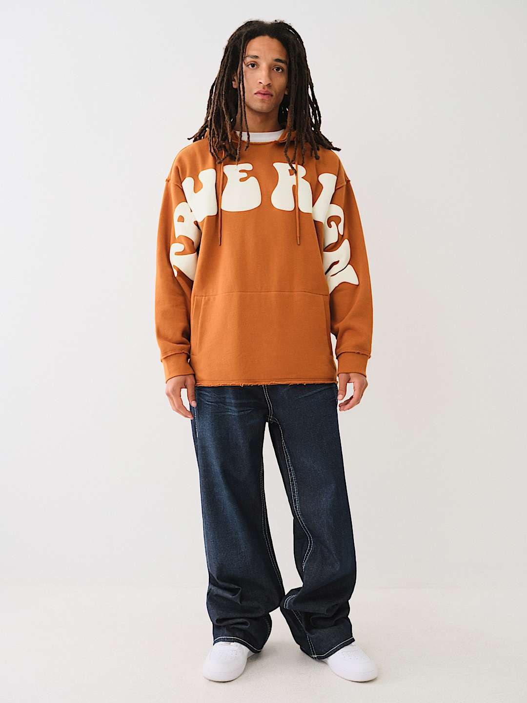 TRUE RELIGION PUFF PRINT RAW HEM HOODIE