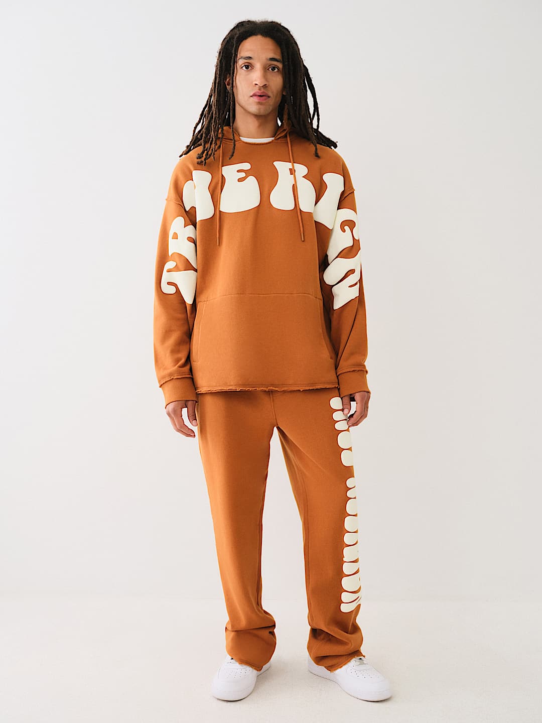TRUE RELIGION PUFF PRINT RAW HEM HOODIE