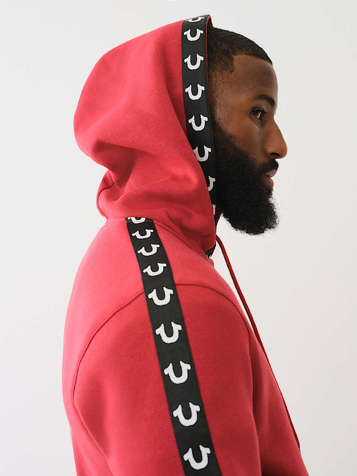 TRUE RELIGION LOGO TAPE TRIM ZIP HOODIE