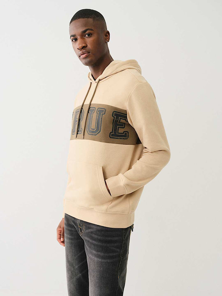 TRUE RELIGION CONTRAST PANEL LOGO HOODIE