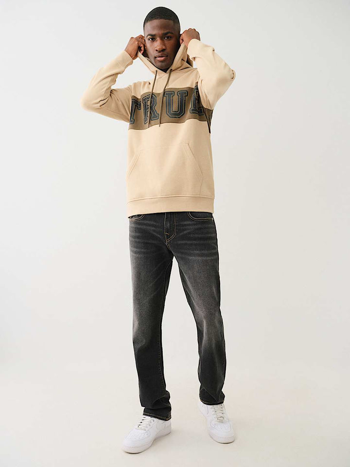 TRUE RELIGION CONTRAST PANEL LOGO HOODIE