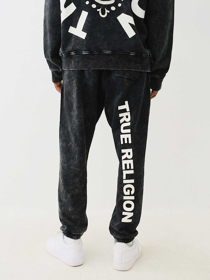 TRUE RELIGION MINERAL WASH BUDDHA FACE JOGGER