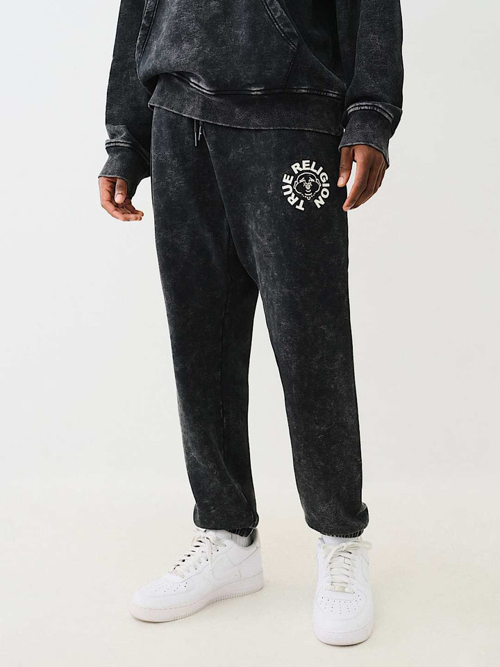 TRUE RELIGION MINERAL WASH BUDDHA FACE JOGGER