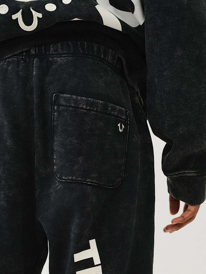 TRUE RELIGION MINERAL WASH BUDDHA FACE JOGGER