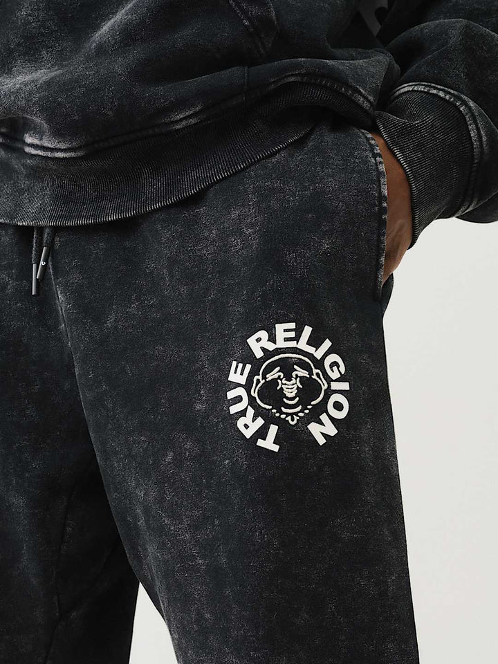 TRUE RELIGION MINERAL WASH BUDDHA FACE JOGGER