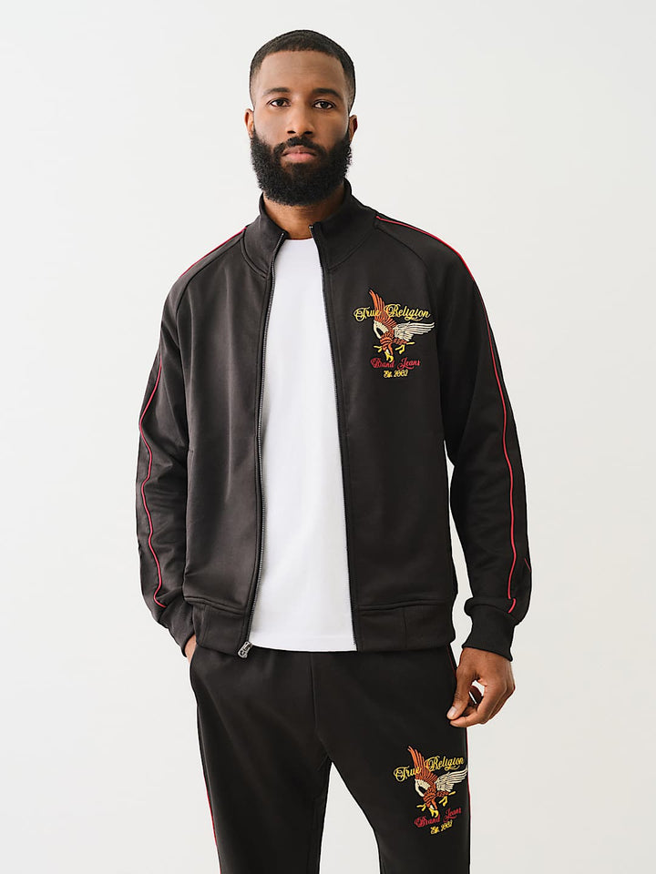 TRUE RELIGION EMBROIDERED GOLDEN STATE TRACK JACKET