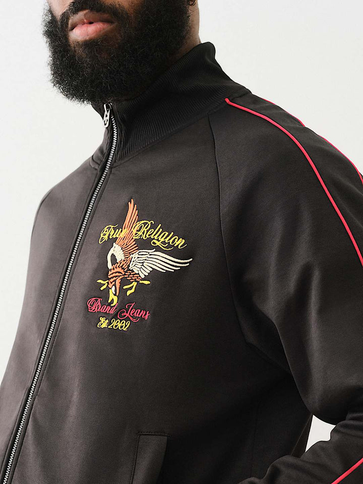 TRUE RELIGION EMBROIDERED GOLDEN STATE TRACK JACKET