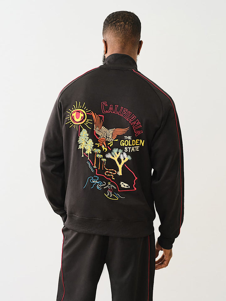 TRUE RELIGION EMBROIDERED GOLDEN STATE TRACK JACKET