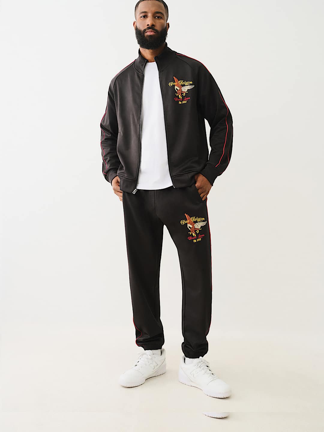 TRUE RELIGION EMBROIDERED GOLDEN STATE TRACK JACKET