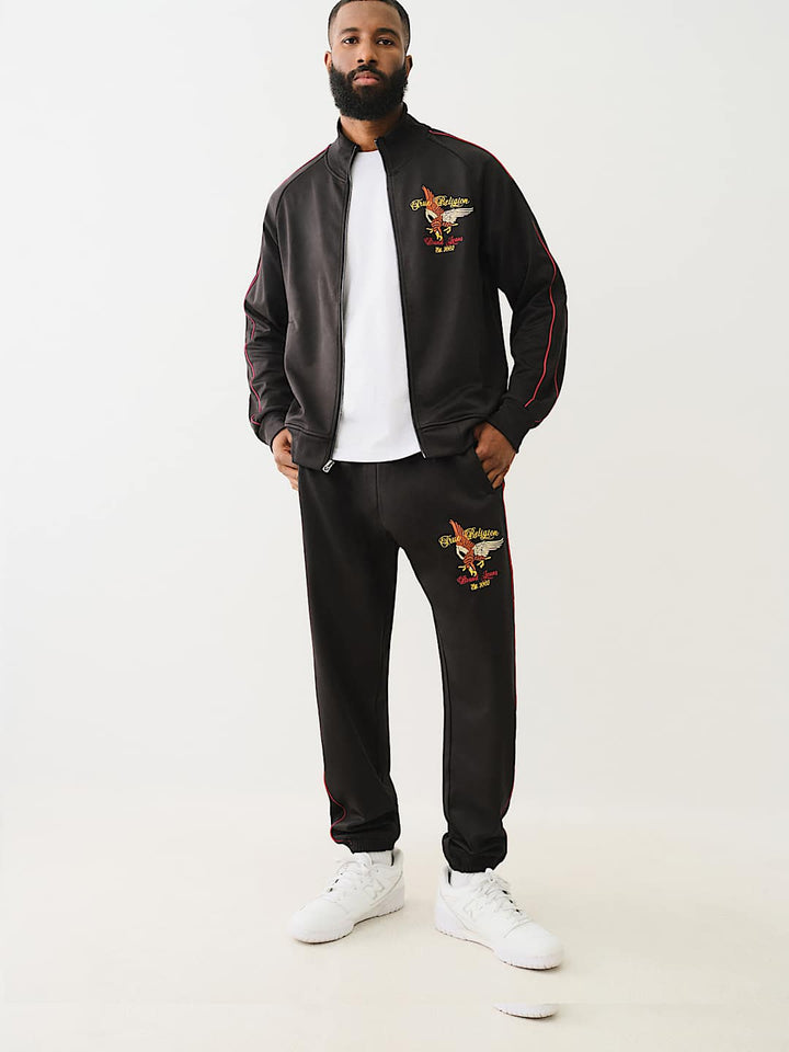 TRUE RELIGION EMBROIDERED GOLDEN STATE TRACK JACKET