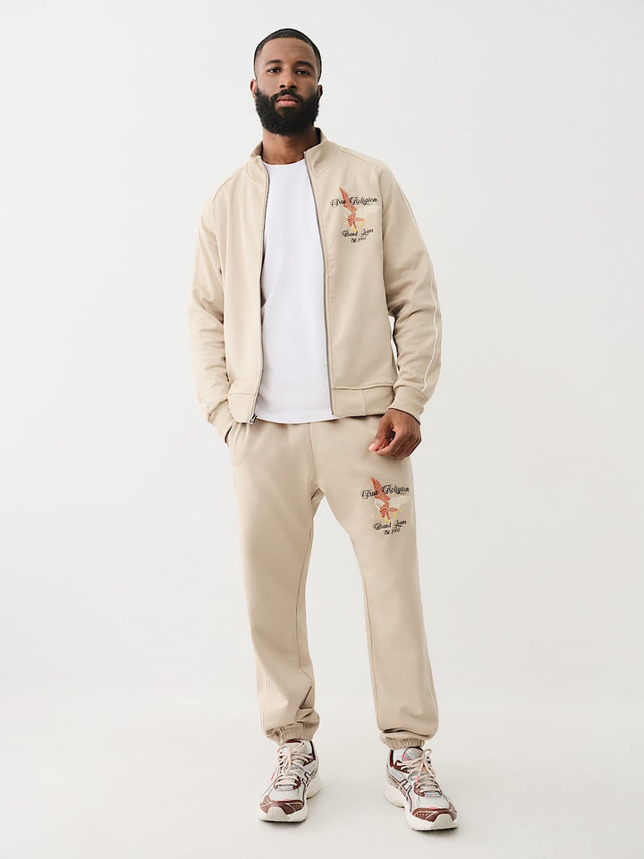 TRUE RELIGION EMBROIDERED GOLDEN STATE TRACK JACKET