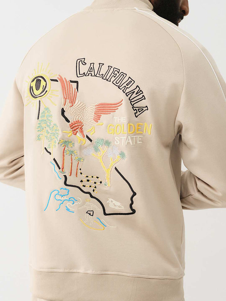 TRUE RELIGION EMBROIDERED GOLDEN STATE TRACK JACKET