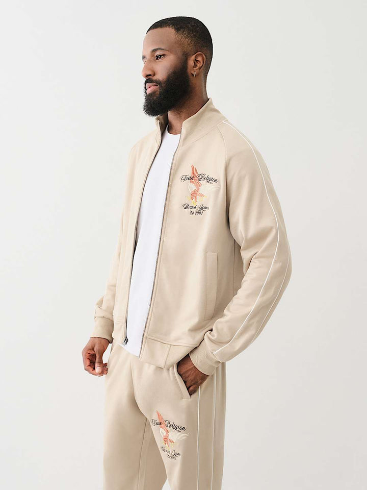 TRUE RELIGION EMBROIDERED GOLDEN STATE TRACK JACKET