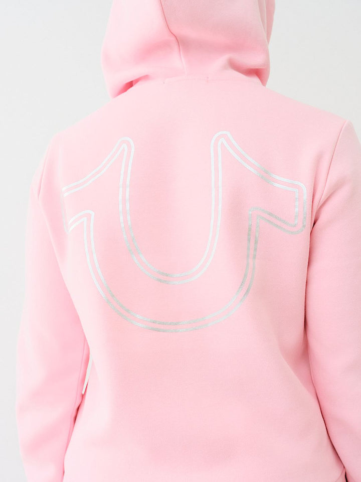 TRUE RELIGION CRYSTAL SCRIPT LOGO ZIP HOODIE