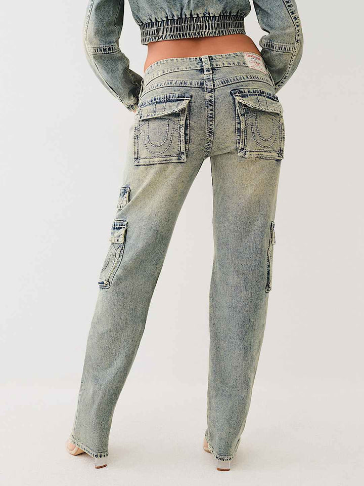 TRUE RELIGION RICKI VINTAGE CARPENTER CARGO JEAN