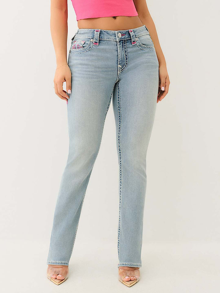 TRUE RELIGION BILLIE MID RISE SUPER T STRAIGHT JEAN