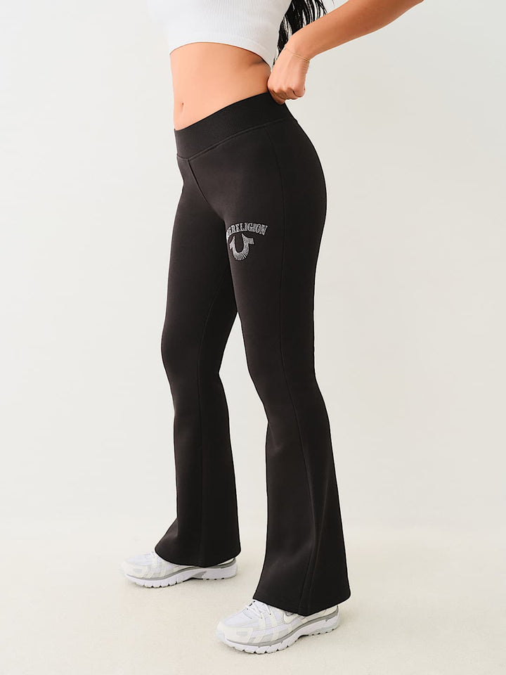 TRUE RELIGION CRYSTAL LOGO MID RISE BOOTCUT SWEAT PANT