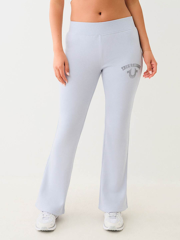TRUE RELIGION CRYSTAL LOGO MID RISE BOOTCUT SWEAT PANT