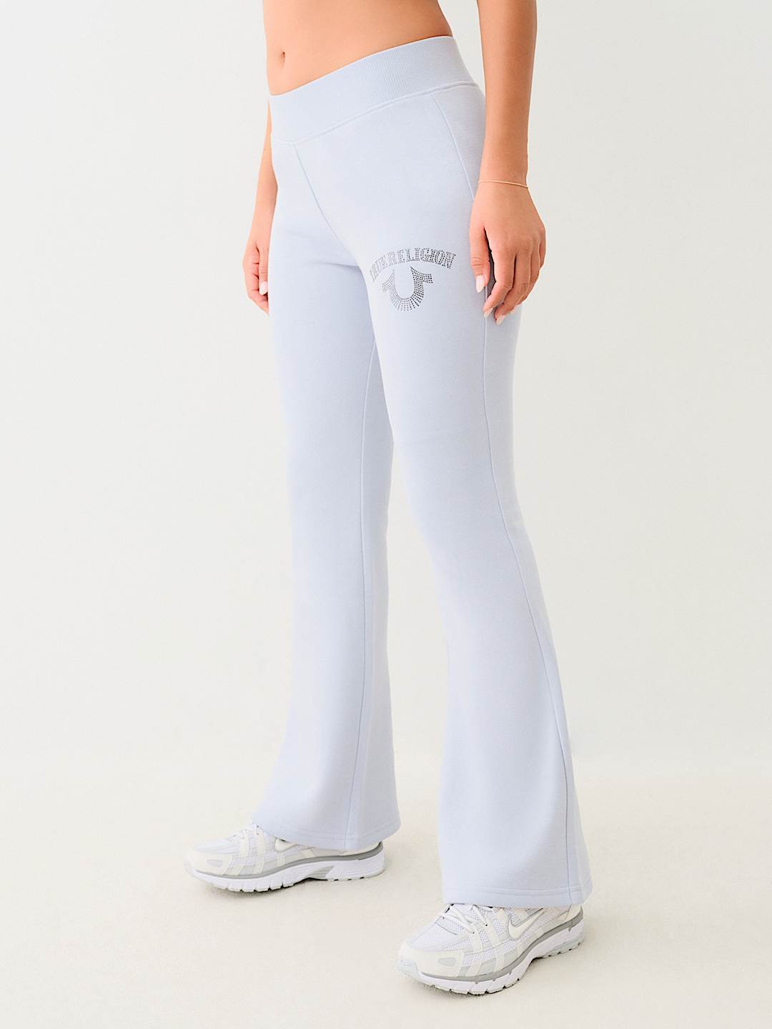 TRUE RELIGION CRYSTAL LOGO MID RISE BOOTCUT SWEAT PANT