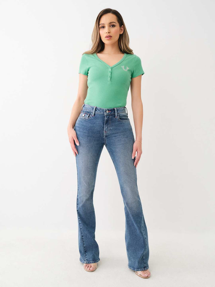 TRUE RELIGION JOEY MID RISE FLARE JEAN