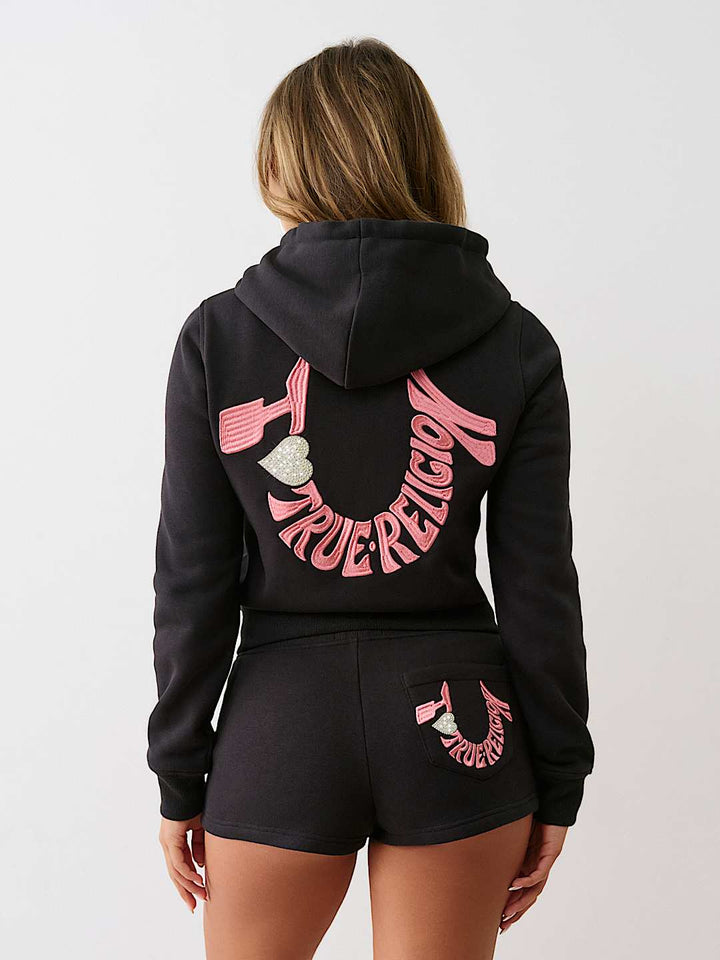 TRUE RELIGION 'I LOVE TRUE RELIGION' ZIP HOODIE