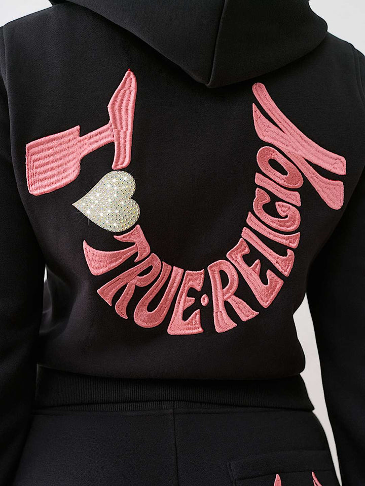TRUE RELIGION 'I LOVE TRUE RELIGION' ZIP HOODIE